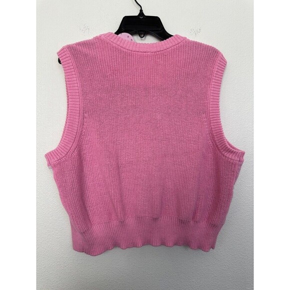 Hello Kitty Sanrio Knit Vest Checkered Begonia White Pink Women Size XXL 2X NEW - Picture 5 of 7